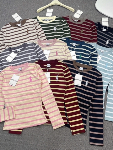 Áo thun tay dài thêu ngựa - Form vừa