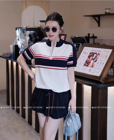 Áo khóa kẻ sọc ngang