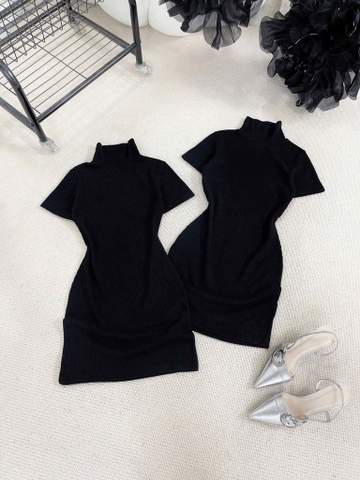 Đầm body cổ lọ - Đen