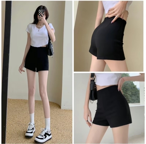 Quần short đùi dance cạp cao - Chất co giãn
