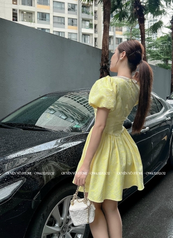 Đầm xòe cổ viền ngọc - S