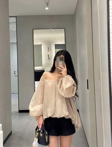Áo Babydoll voan tơ nude