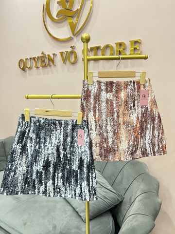 Chân váy chữ A họa tiết loang