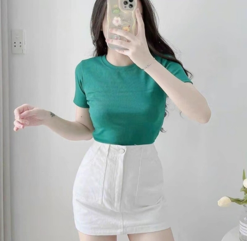 BIGSIZE dưới 65kg - Áo thun cổ tròn - Xanh
