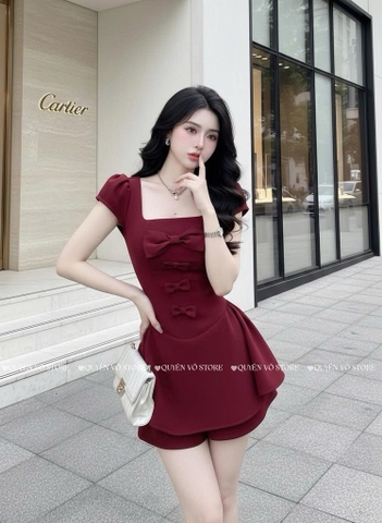 Set bộ nơ đỏ cherry - L