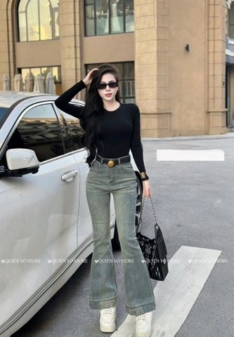 QJ 8523 Quần jean loe