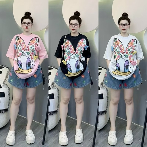 Áo thun vịt nơ hoa