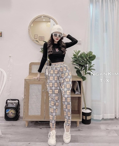 Set áo croptop len tăm