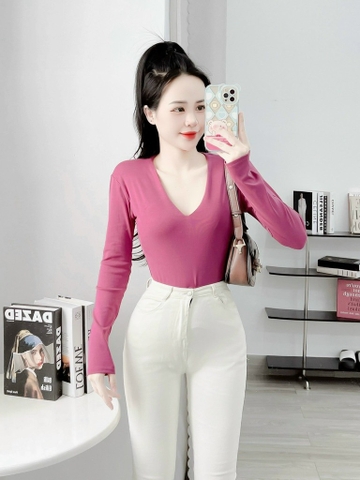 Áo thun bozip cổ tim Hot - Tay dài