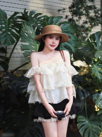 Set áo Babydoll voan tầng x chân váy