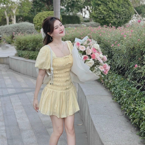 Đầm bo thun nhún hot - Freesize