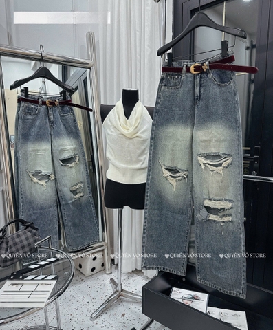 QJ 6108 Quần jean suông