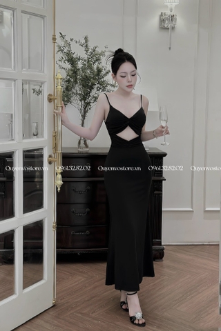 Đầm ôm body 2 dây đuôi cá cut eo