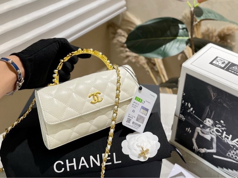 Túi Chanel quai ngọc da dê - Size 19