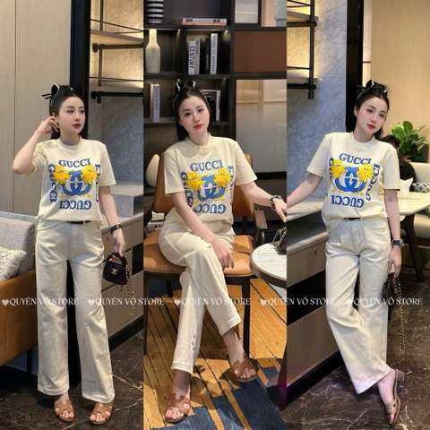 Áo thun Gucci xanh dương - Form 40-55kg Babytee