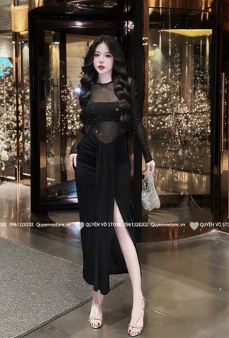 Đầm ôm body tay dài dáng dài