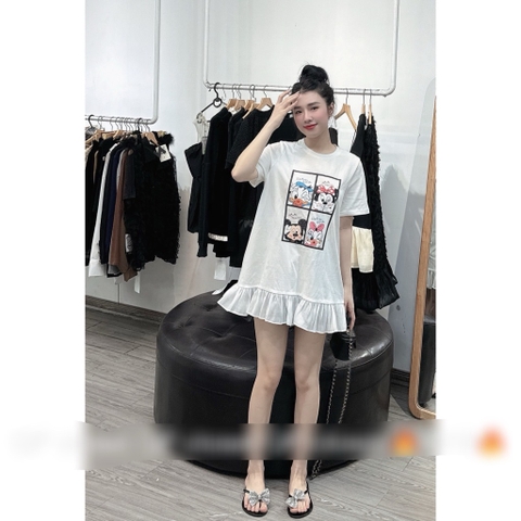 Đầm Mickey trắng - S