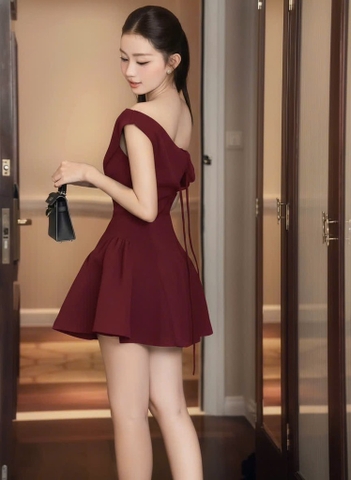 Đầm trễ vai ngắn