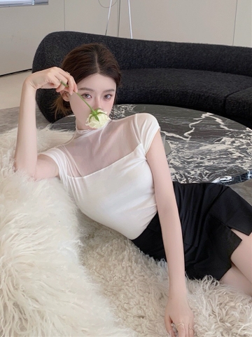 Áo thun croptop lưới - Freesize