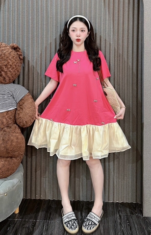 Đầm Babydoll đính nơ đá