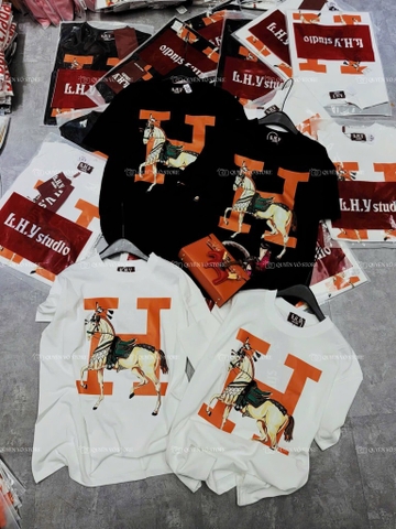Áo thun ngựa chữ H - Form rộng dưới 65kg
