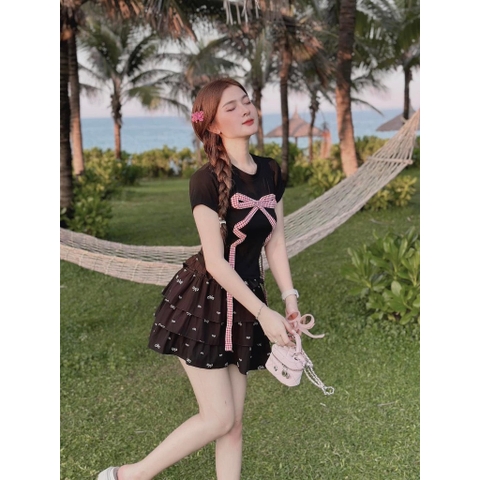 BIGSIZE 55-65kg - Set nơ chân váy tầng