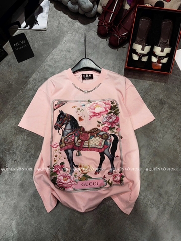 Áo thun ngựa hồng - Form rộng dưới 65kg