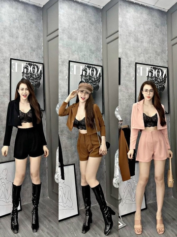 Set vest kèm bra ngắn