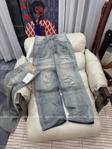 QJ 6536 Quần jean suông