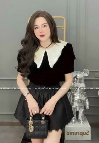Set áo nơ nhỏ x quần chân ren