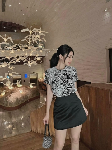 Set áo ren hoạ tiết - M