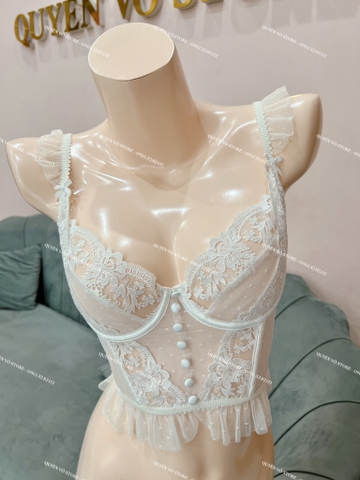 Bra trắng cánh tiên voan bi