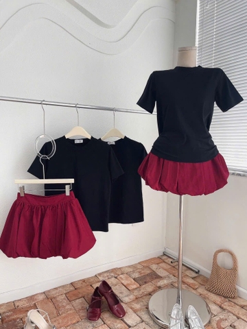 Set chân váy bí đỏ áo đen