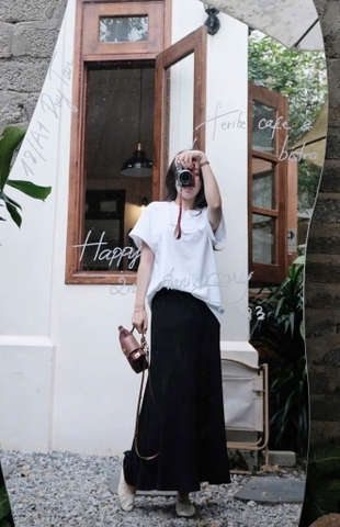 Set áo thun chữ chân váy đuôi cá