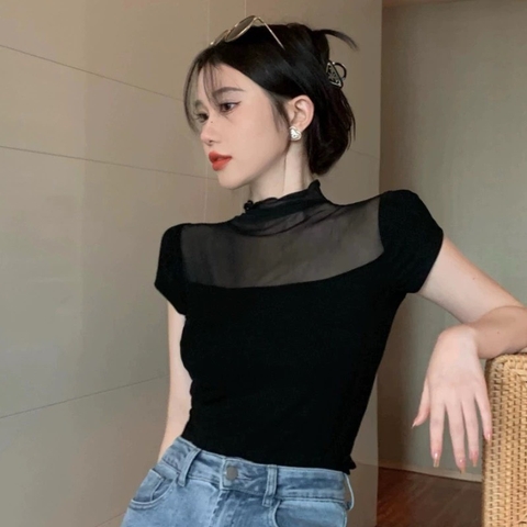 Áo thun croptop lưới - Freesize