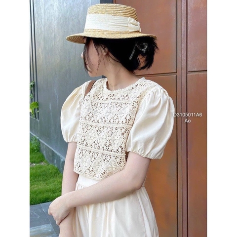 Áo nude ren hoa Quảng Châu - Freesize