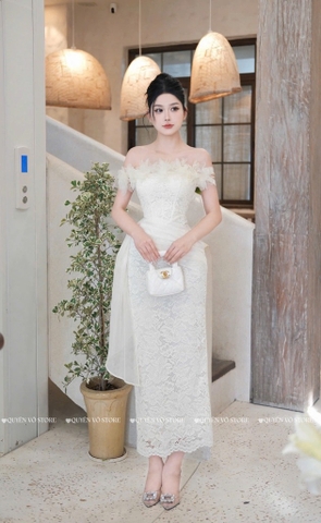 Đầm body ren dài