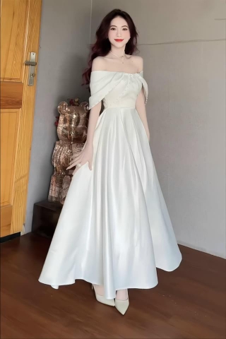 BIGSIZE 55-65kg - Đầm thiết kế bẹt vai ngọc