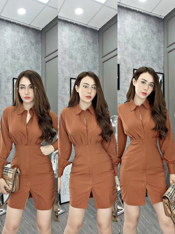 Đầm sơ mi hot girl ôm tôn dáng
