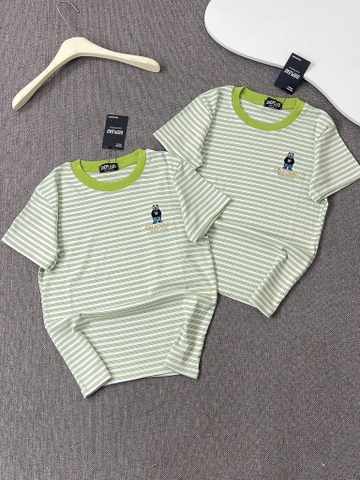 Áo thun sọc thêu gấu - Form vừa