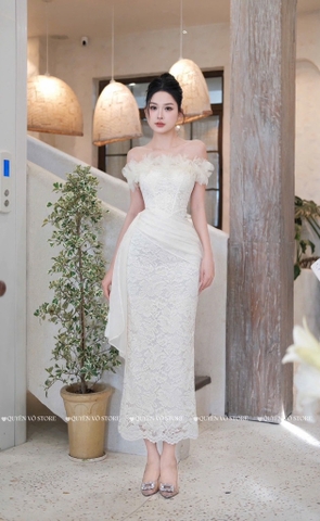 Đầm body ren dài