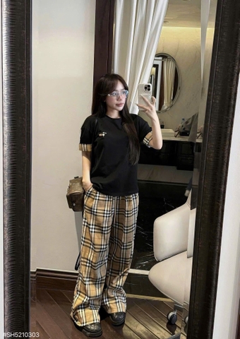 Set thun quần suông BBR - Đen
