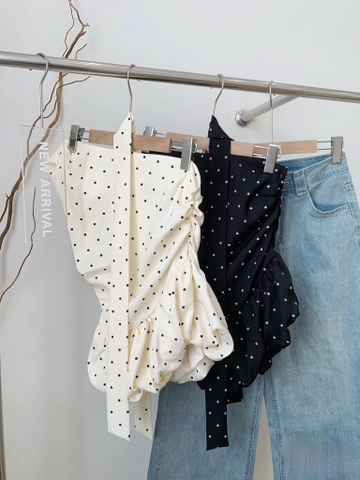 Áo kiểu chéo chấm bi - 783