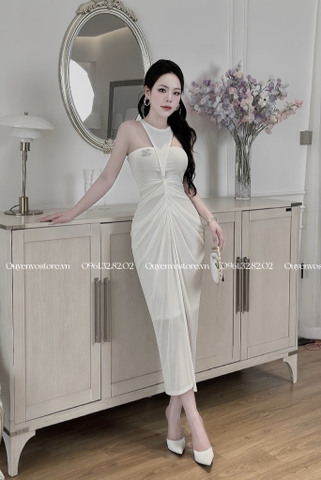 Đầm yếm ôm body xếp li