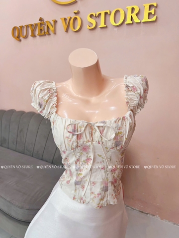Áo ôm croptop xẻ trơn - HOA