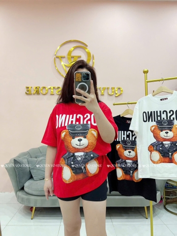Áo thun gấu Moschino - Form rộng dưới 65kg