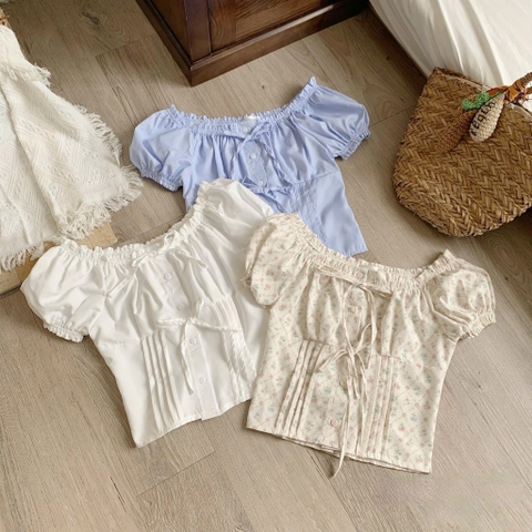 Áo trễ vai 2 nơ thiết kế - 724