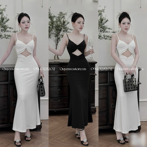 Đầm ôm body 2 dây đuôi cá cut eo