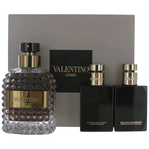 SET Valentino Uomo Nam Set EDT 100 ml + 50ml Tắm gội + 50ml Cạo Râu (Travel Exclusive)