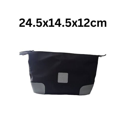 GWP - MCM Toiletry Bag Embossed Polyester Clutch Bag Black & Gray (24.5x14.5x12cm)